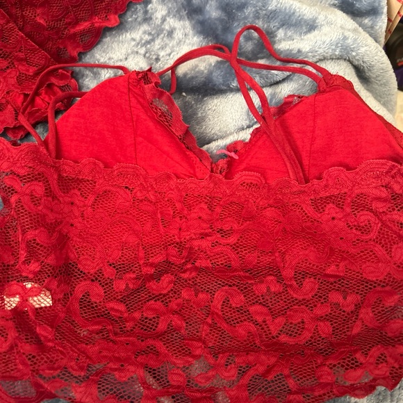 Lingerie Set Maroon Lace Bralette Bra Matching Panties Waist Fit choose size - Picture 7 of 9
